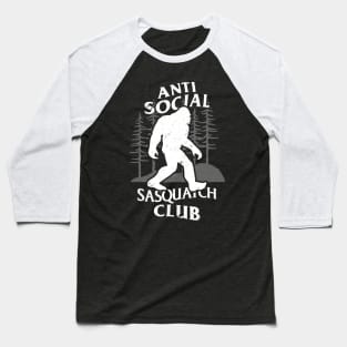 Funny Retro Vintage Alien Bigfoot Sasquatch Antisocial Club Outdoor Meme Baseball T-Shirt